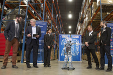 [Prime Minister Stephen Harper, joined by Josh Tucker, Communications Manager, Spin Master ltd. is shown a Meccano Meccanoid Robot by Spin Master ltd. in Brampton, Ontario] 5 February 2015