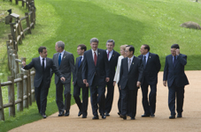 [Leaders of the G8 arrive for the official family photo at the G8 summit in Hokkaido, Japan] 7 July 2008