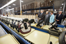 [Prime Minister Stephen Harper and Diane Finley are given a tour of Global Upholstery in Toronto by Saul Feldberg, President and CEO of the Global Group] 17 August 2010