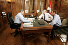 [Prime Minister Stephen Harper meets with Michael Wilson, Canada's next ambassador to Washington] 16 February 2006