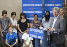 [Prime Minister Stephen Harper delivers remarks announcing a proposed new Employment Insurance benefit for parents who take time off to care for their critically ill or injured children in Vancouver, British Columbia] 7 August 2012