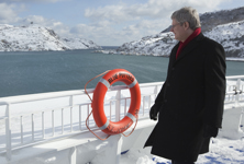 [Prime Minister Stephen Harper tours the observation deck on Marine Atlantic's newest ferry, the Blue Puttees in St. John's, Newfoundland] 11 February 2011