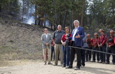 [Prime Minister Stephen Harper today travelled to Kelowna, British Columbia, to survey first-hand the damage caused by a series of severe wildfires] 23 July 2015