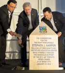 [Prime Minister Stephen Harper, Mr. Cooper, and Mr. Stenzler each bury a signed scroll at the burial site at Hula Valley] 22 January 2014