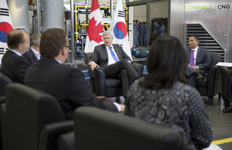 [Prime Minister Stephen Harper participates in a roundtable with community and senior business leaders to discuss Canada-Korea trade relations while in Chilliwack, British Columbia] 20 August 2014