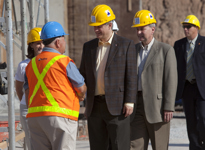 [Prime Minister Stephen Harper and Justice Minister and Attorney General Rob Nicholson tour the construction site of the Niagara Conference and Convention Centre in Niagara Falls, Ontario] 3 September 2009