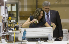 [Prime Minister Stephen Harper tours a drywall manufacturing plant in Fredericton, New Brunswick] 13 September 2008