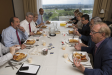 [Prime Minister Stephen Harper has lunch with caucus members in Québec City] 2 August 2013