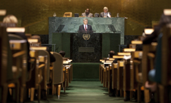 [Prime Minister Stephen Harper addresses the United Nations General Assembly in New York City] 23 September 2010