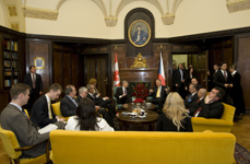 [Prime Minister Stephen Harper and Czech Prime Minister Mirek Topolánek meet at the Kramar Villa during the Canada-EU Summit in Prague, Czech Republic] 6 May 2009