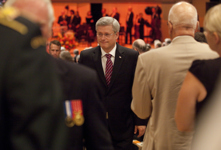 [Prime Minister Stephen Harper and his wife Laureen Harper attend the state funeral of Jack Layton, leader of Her Majesty's Loyal Opposition in Toronto, Ontario] 27 August 2011