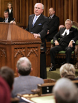 [Australian Prime Minister John Howard delivers a speech during a joint session of Parliament in the House of Commons on Parliament Hill in Ottawa] 18 May 2006
