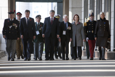 [Prime Minister Stephen Harper, British Prime Minister David Cameron and Australia's Prime Minister Julia Gillard participate in a Remembrance Day Ceremony at the War Museum of Korea in Seoul, South Korea] 10 November 2010