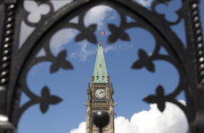 [The Peace Tower flag flies at half-staff following the news of the sudden passing of Jack Layton, the leader of the Official Opposition] 22 August 2011