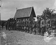 (Visit of H.M. The King to the Canadian Corps, Reninghelst) Canadian Corps Staff Officers being presented to the King. August, 1916 Aug., 1916