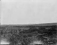 Shells breaking on German front line trenches. Vimy Ridge. April, 1917 Apr., 1917