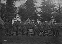 Bugle Band - 1st set of Drums brought to France. 7th Canadian Infantry Battalion. August, 1916 Aug., 1916.