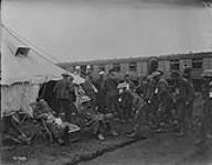Casualty Clearing Station. Canadian wounded about leave for Blighty on the "Princess Christian". October, 1916 Oct., 1916.