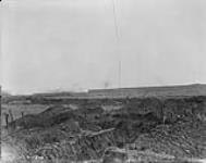 British shells breaking over German trenches. Vimy Ridge. April, 1917 Apr., 1917