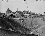 Crater in the main street of the town of Ham. May, 1917 May, 1917.