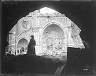 The South entrance of the Cathedral at Ypres, from the interior of the Cloth Hall. November, 1917 Nov., 1917.