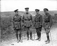 General Currie, Prince Arthur of Connaught and Generals Watson and Odlum watching a practice attack. October, 1917 Oct., 1917
