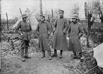 Four of eleven German officers captured in dug-out without any resistance. Battle of Passchendaele November, 1917 Nov., 1917.