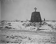 Monument erected to Canadian Artillery-men during Vimy Battle at Les Tilleuls crossroads. December, 1917 Dec., 1917.