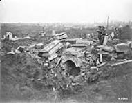 French cemetery near Lens wrecked by German shell fire. March, 1918 March, 1918.