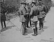 (Spectators) Sir Robert Borden talking to General Birdwood, Commanding Australians, at Canadian Sports. July, 1918 July 1918.