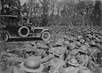 Sir Robert Borden speaking to a Canadian Infantry Brigade. July, 1918 July, 1918