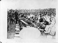 (Spectators) Sir Robert Borden speaking to Officers, Sisters and Men at a concert given at the Canadian Sports. July, 1918 1914-1919