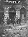 The Officers meet on the steps of the Hotel de Ville during the advance East of Arras Oct. 1918