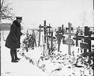 Gen. Currie visits Cemetery in Andenne where 200 civilians were shot by Germans against a wall, 21st August 1918 February 1919.