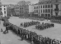 (Belgian) Company of 27th Canadian Infantry Battalion "Guard of Honour" 85th Infantry Battalion Band in attendance. - "13th Belgian Regiment returns to Namur". April 1919 1914-1919