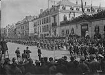 (Belgian) Company of 27th Canadian Infantry Battalion "Guard of Honour" 85th Infantry Battalion band in attendance. - "13th Belgian Regiment returns to Namur." April 1919 1914-1919