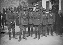 (Belgian) Company of 27th Canadian Infantry Battalion "Guard of Honour" 85th Infantry Battalion band in attendance.- "13th Belgian Regiment returns to Namur." April 1919 April 1919.