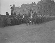 (Belgian) March past - "General Jacques, Belgian Army reviewing 1st Canadian Division Liege." February 1919.