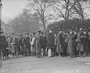 Canadians at Buxton proceeding to the station for discharge and Furlough 1914-1919