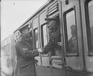 An old soldier (73 years) bidding good-bye at the station, prior to sailing for Canada 1916-1919.
