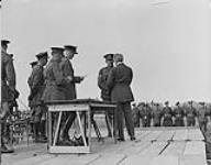 Sir R.L. Borden and Lieut-Gen Sir R.E.W. Turner inspecting Canadian troops at Seaford, August 11th 1918 August 11, 1918.