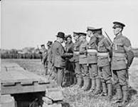 Sir R.L. Borden and Lieut-Gen Sir R.E.W. Turner inspecting Canadian troops at Seaford, august 11th 1918 Aug. 11th 1918.