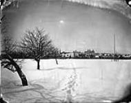Government House path and church (view from Rideau Hall Grounds toward Parliament Hill) [before 1882].