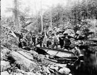 Hunting party and bear near the Severn River n.d.