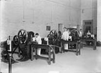 Punching operation at the Royal Canadian Mint on Sussex Dr April, 1909.