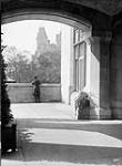 Entrance to Chateau Laurier showing East Block tower June, 1916.