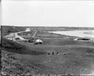 Looking east, showing head gates, Canal and Bow River (No.) 6 C.P.R. (Canadian Pacific Railway) 1868-1923