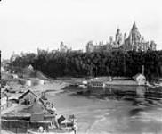 Parliament Hill from rear showing Rideau Canal Locks ca. 1890