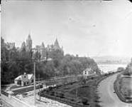 [Parliament Hill and Rideau Canal from Corry Building.] n.d.