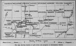 Location of gold mines of Southeast Ontario. 1924